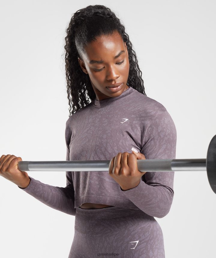 Gymsharktop de manga larga sin costuras adapt animal mujer salvaje | almizcle lila PFTJ2N472 ropa