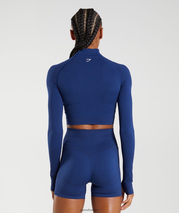 Gymsharktop vital midi sin costuras 2.0 con cuello subido mujer marga azul estelar PFTJ2N470 ropa
