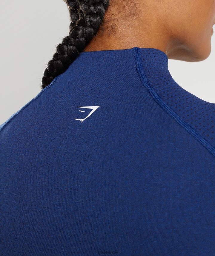 Gymsharktop vital midi sin costuras 2.0 con cuello subido mujer marga azul estelar PFTJ2N470 ropa