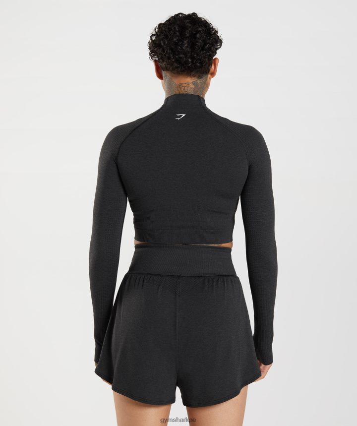 Gymsharktop vital midi sin costuras 2.0 con cuello subido mujer marga negra PFTJ2N438 ropa