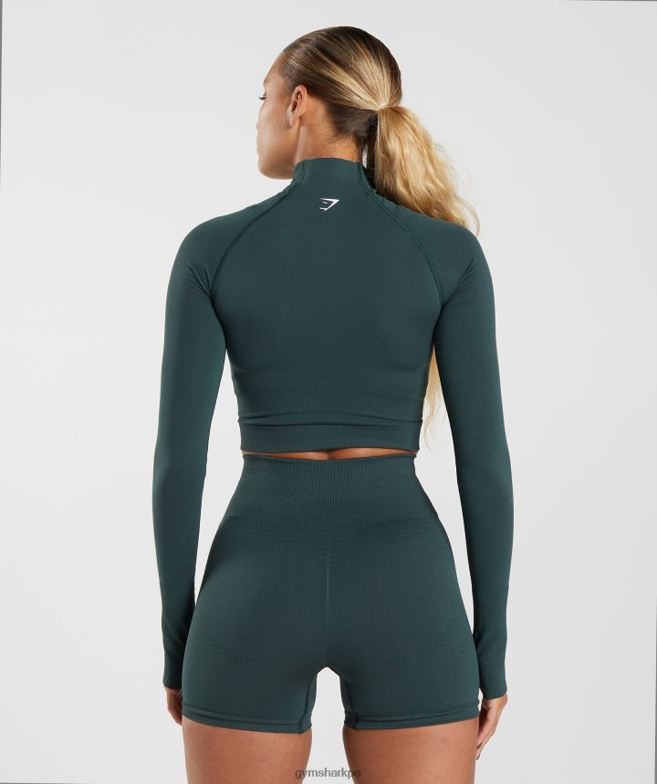 Gymsharktop vital midi sin costuras 2.0 con cuello subido mujer marga verde bosque PFTJ2N432 ropa