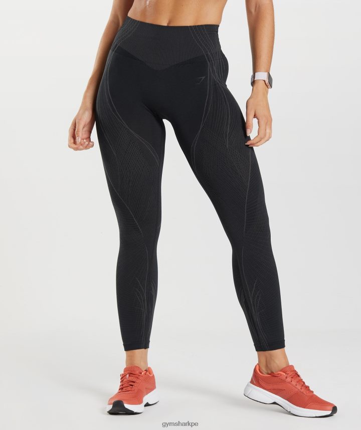 Gymsharkápice leggins sin costuras mujer negro/gris ónix PFTJ2N334 ropa