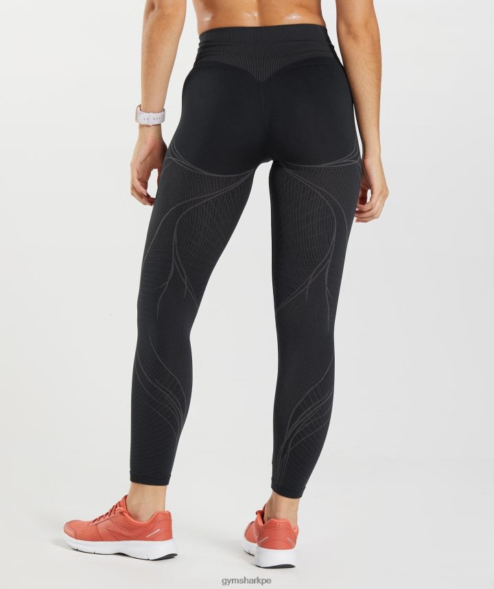 Gymsharkápice leggins sin costuras mujer negro/gris ónix PFTJ2N334 ropa