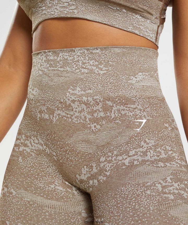 Gymsharkadapt camo leggins sin costuras mujer gris guijarro/marrón alma PFTJ2N325 ropa