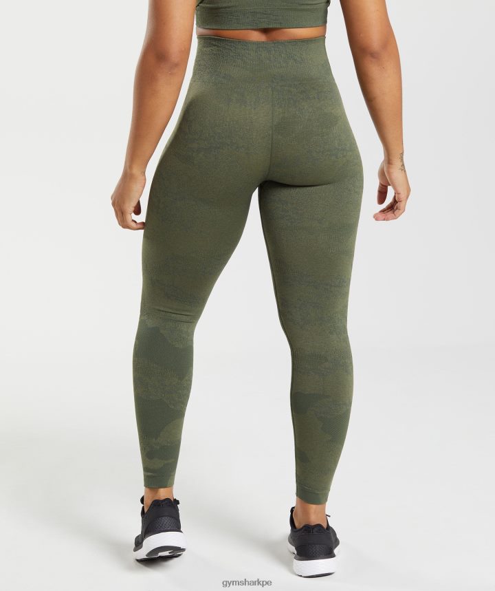 Gymsharkadapt camo leggins sin costuras mujer musgo de oliva/corazón de oliva PFTJ2N244 ropa