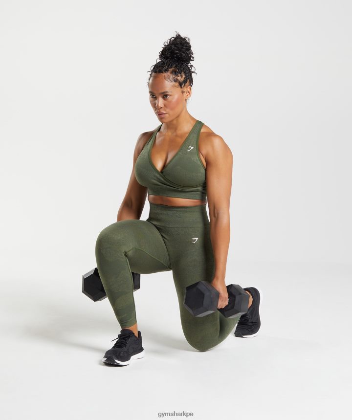 Gymsharkadapt camo leggins sin costuras mujer musgo de oliva/corazón de oliva PFTJ2N244 ropa