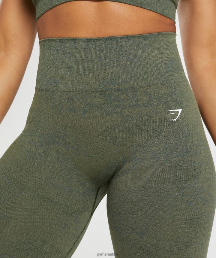 Gymsharkadapt camo leggins sin costuras mujer musgo de oliva/corazón de oliva PFTJ2N244 ropa