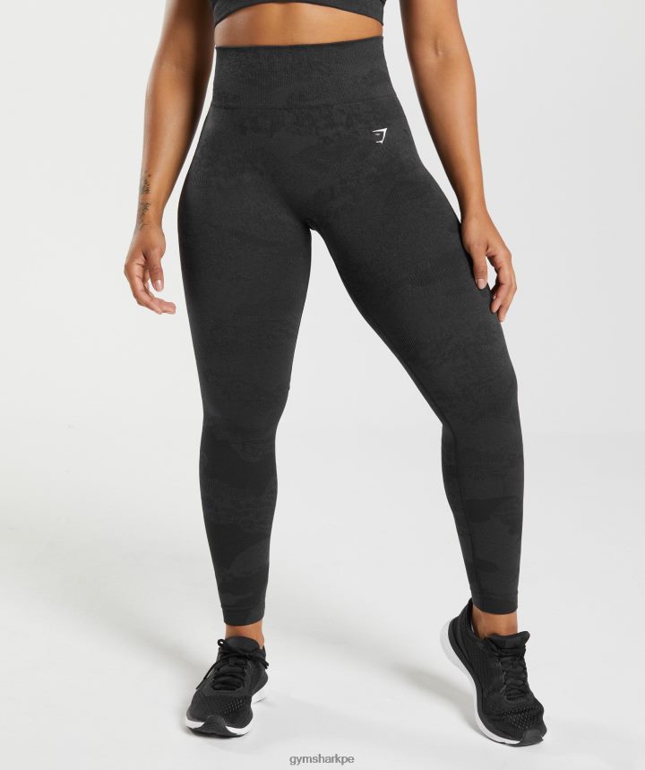 Gymsharkadapt camo leggins sin costuras mujer negro/gris ónix PFTJ2N301 ropa