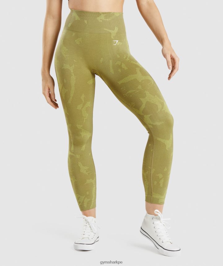Gymsharkadapt camo leggins sin costuras mujer sabana | grifo verde PFTJ2N247 ropa