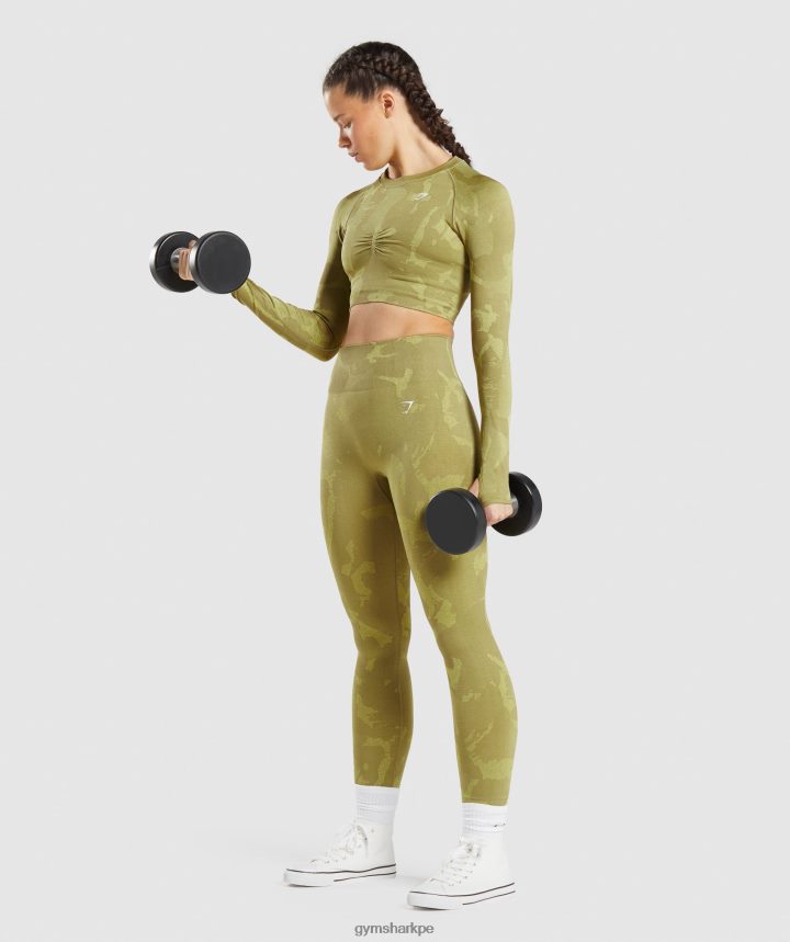 Gymsharkadapt camo leggins sin costuras mujer sabana | grifo verde PFTJ2N247 ropa