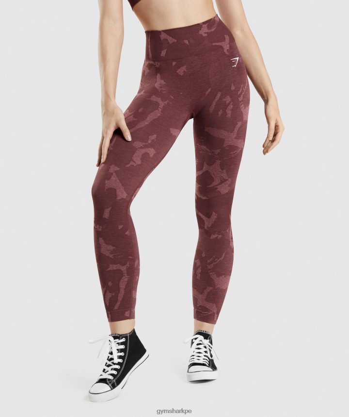 Gymsharkadapt camo leggins sin costuras mujer sabana | marrón cereza PFTJ2N306 ropa