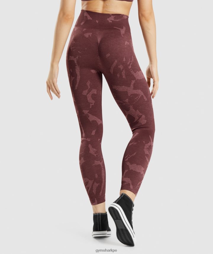 Gymsharkadapt camo leggins sin costuras mujer sabana | marrón cereza PFTJ2N306 ropa