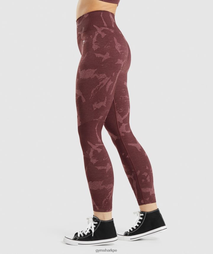 Gymsharkadapt camo leggins sin costuras mujer sabana | marrón cereza PFTJ2N306 ropa
