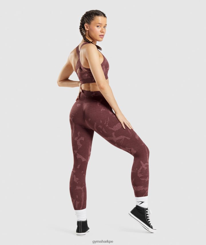 Gymsharkadapt camo leggins sin costuras mujer sabana | marrón cereza PFTJ2N306 ropa