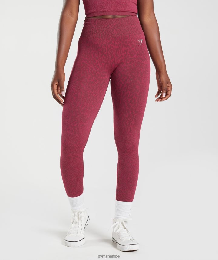 Gymsharkadaptar animal leggins sin costuras mujer arrecife | marrón cereza PFTJ2N299 ropa