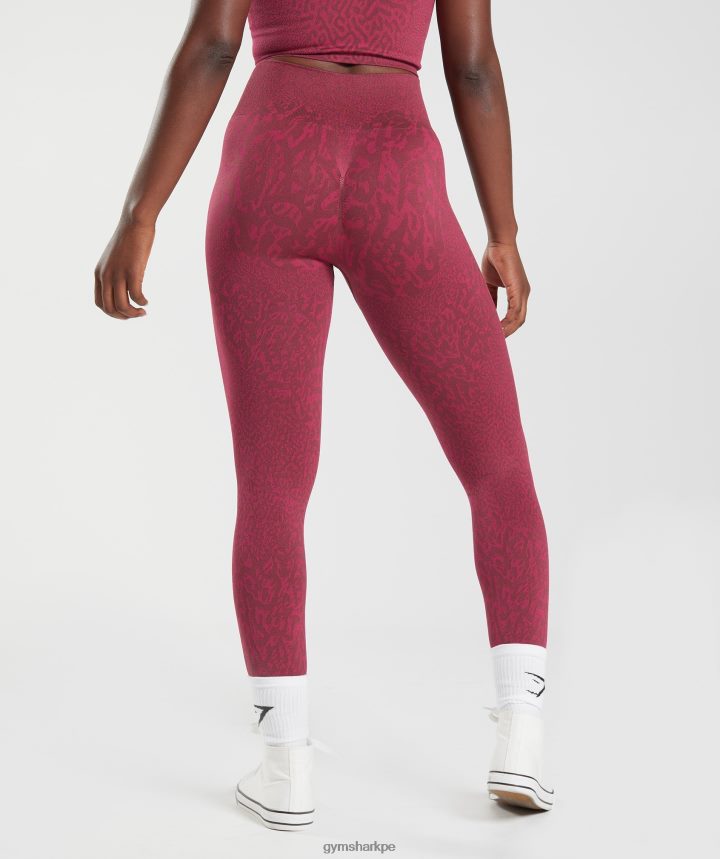 Gymsharkadaptar animal leggins sin costuras mujer arrecife | marrón cereza PFTJ2N299 ropa