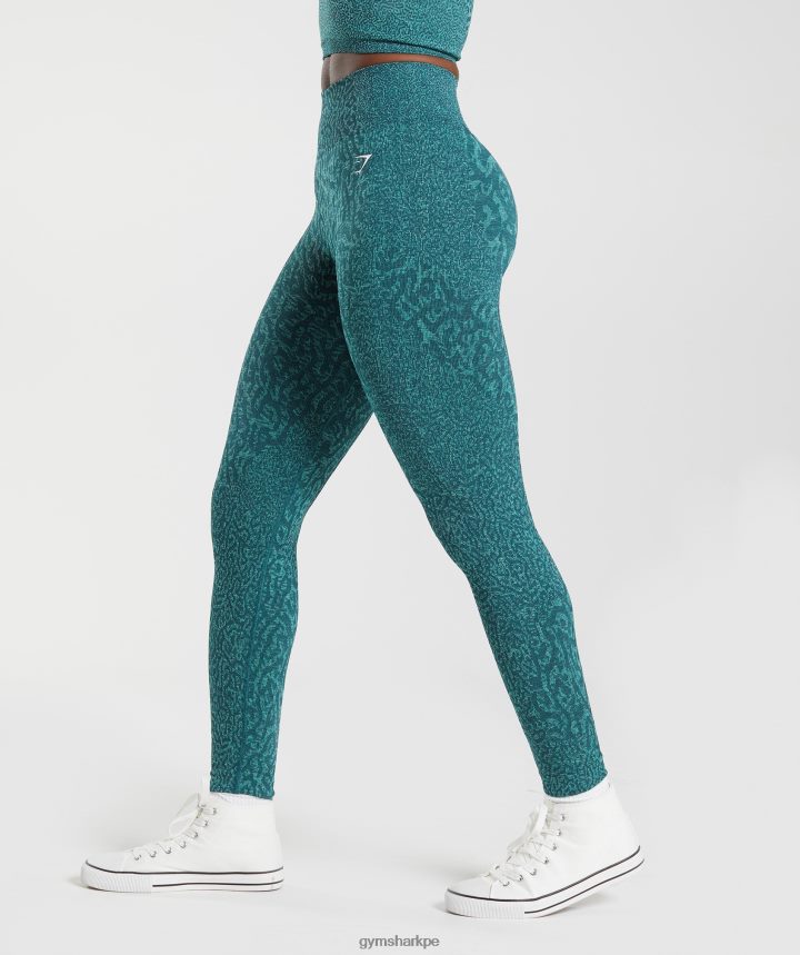 Gymsharkadaptar animal leggins sin costuras mujer arrecife | verde azulado de invierno PFTJ2N292 ropa