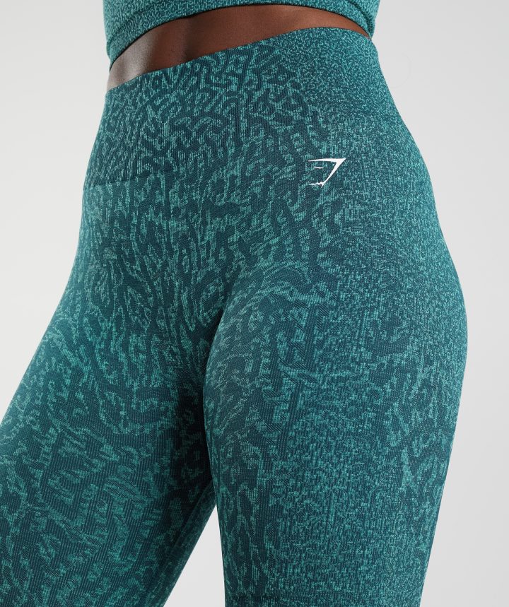 Gymsharkadaptar animal leggins sin costuras mujer arrecife | verde azulado de invierno PFTJ2N292 ropa
