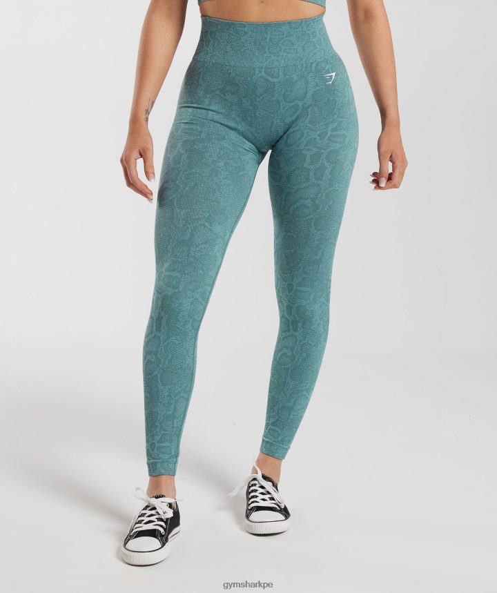 Gymsharkadaptar animal leggins sin costuras mujer azul iceberg/azul trueno PFTJ2N253 ropa