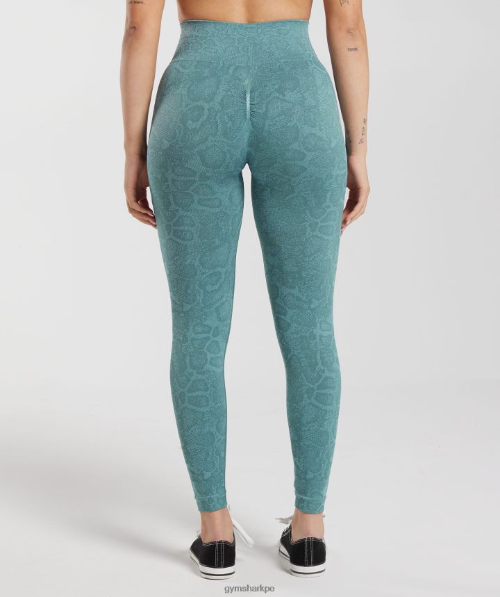 Gymsharkadaptar animal leggins sin costuras mujer azul iceberg/azul trueno PFTJ2N253 ropa