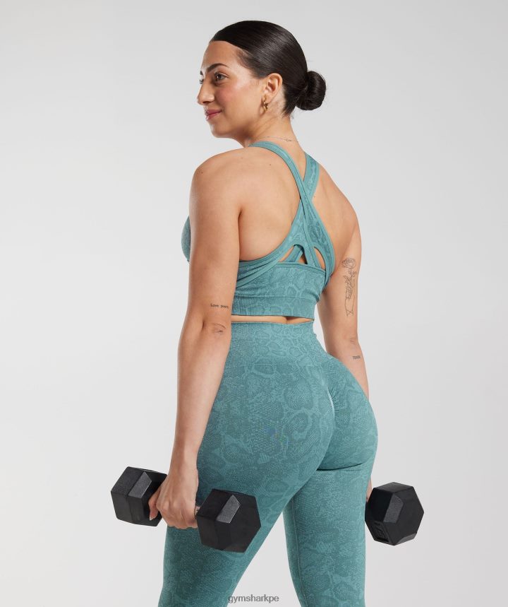 Gymsharkadaptar animal leggins sin costuras mujer azul iceberg/azul trueno PFTJ2N253 ropa