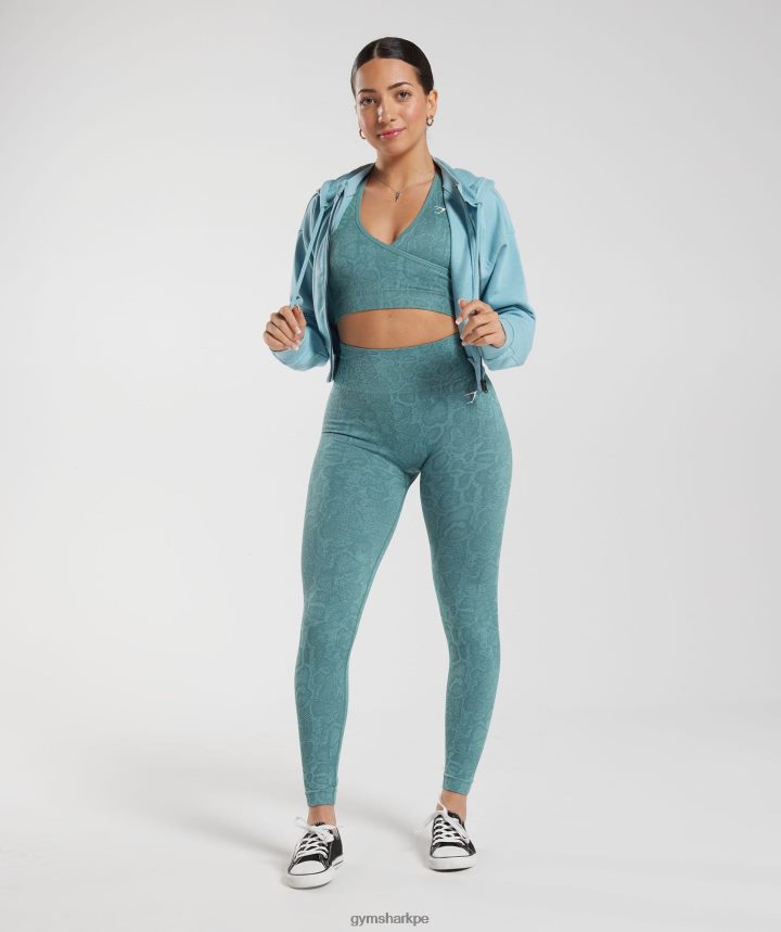 Gymsharkadaptar animal leggins sin costuras mujer azul iceberg/azul trueno PFTJ2N253 ropa