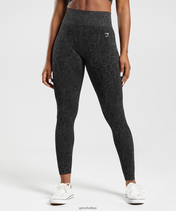 Gymsharkadaptar animal leggins sin costuras mujer gris urbano/negro PFTJ2N259 ropa
