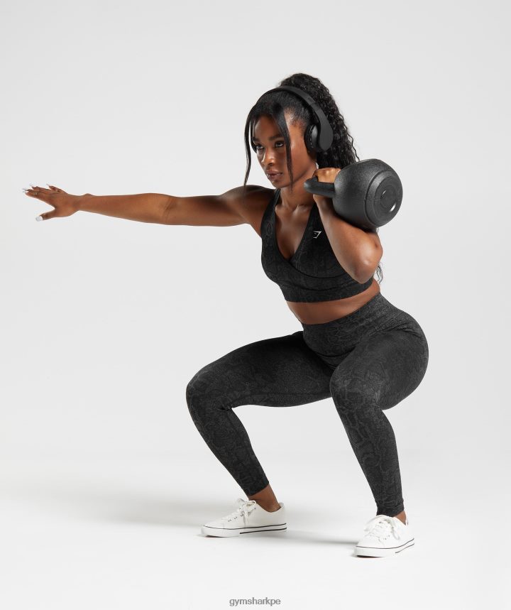 Gymsharkadaptar animal leggins sin costuras mujer gris urbano/negro PFTJ2N259 ropa