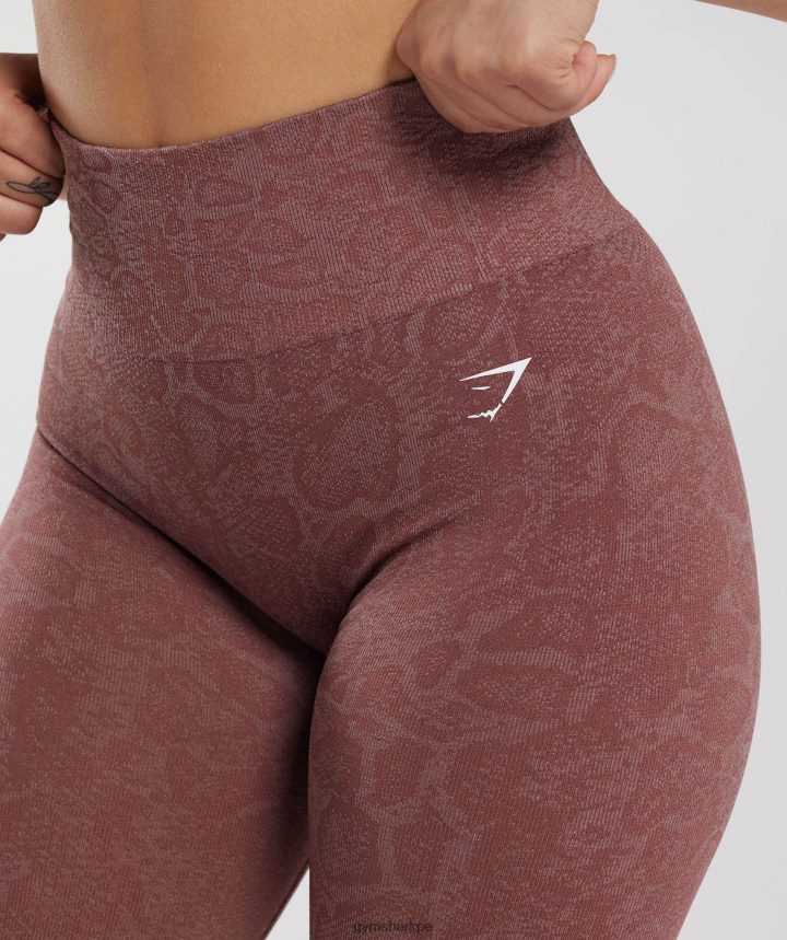 Gymsharkadaptar animal leggins sin costuras mujer rosa rubor moderno/marrón magenta PFTJ2N238 ropa