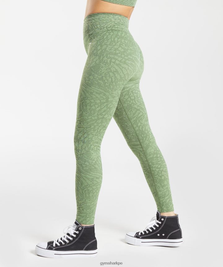 Gymsharkadaptar animal leggins sin costuras mujer salvaje | iguana verde PFTJ2N307 ropa