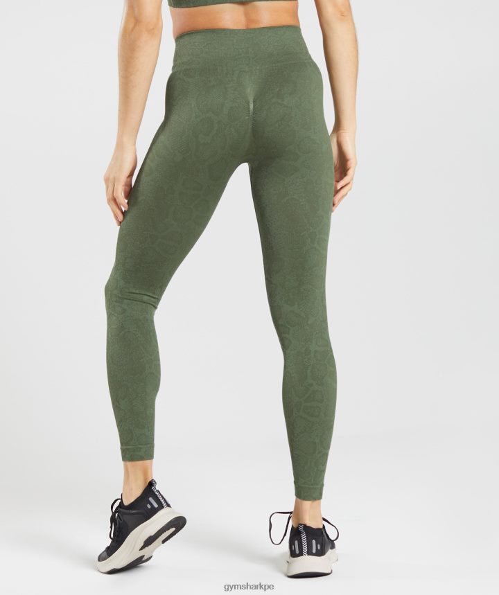 Gymsharkadaptar animal leggins sin costuras mujer verde sauce/oliva núcleo PFTJ2N271 ropa
