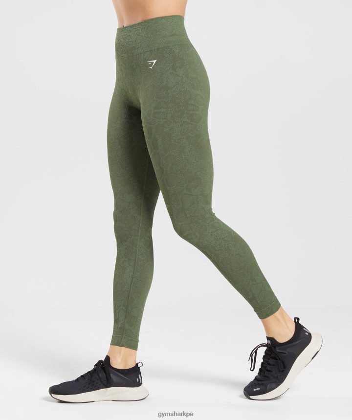 Gymsharkadaptar animal leggins sin costuras mujer verde sauce/oliva núcleo PFTJ2N271 ropa