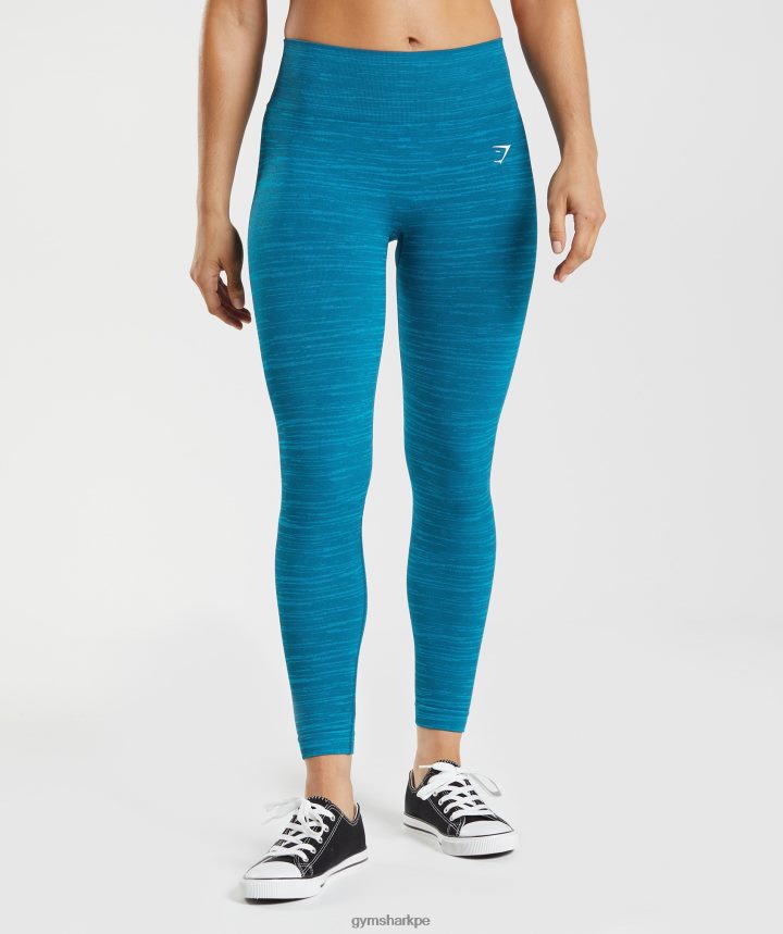 Gymsharkadaptar leggins marga sin costuras mujer azul atlántico/azul tiburón PFTJ2N291 ropa