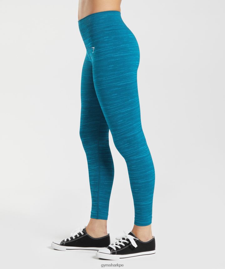 Gymsharkadaptar leggins marga sin costuras mujer azul atlántico/azul tiburón PFTJ2N291 ropa