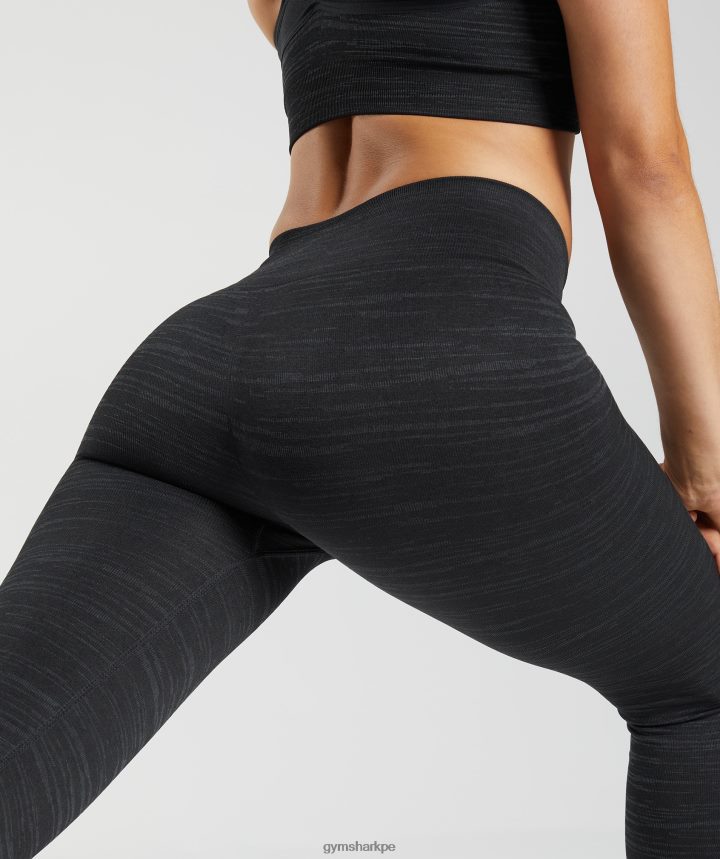 Gymsharkadaptar leggins marga sin costuras mujer negro/gris humo PFTJ2N297 ropa