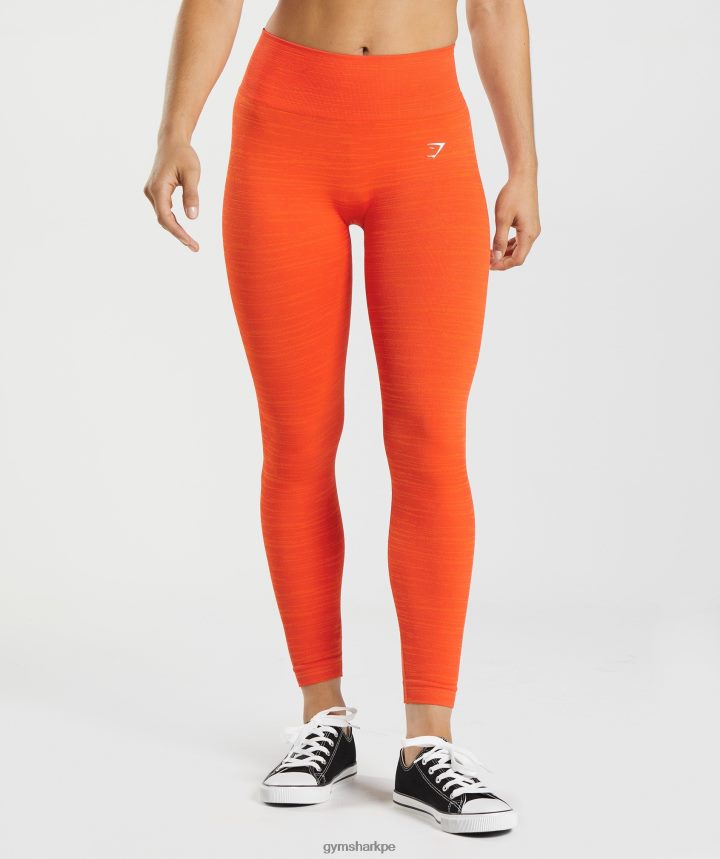 Gymsharkadaptar leggins marga sin costuras mujer pimiento rojo/naranja picante PFTJ2N311 ropa
