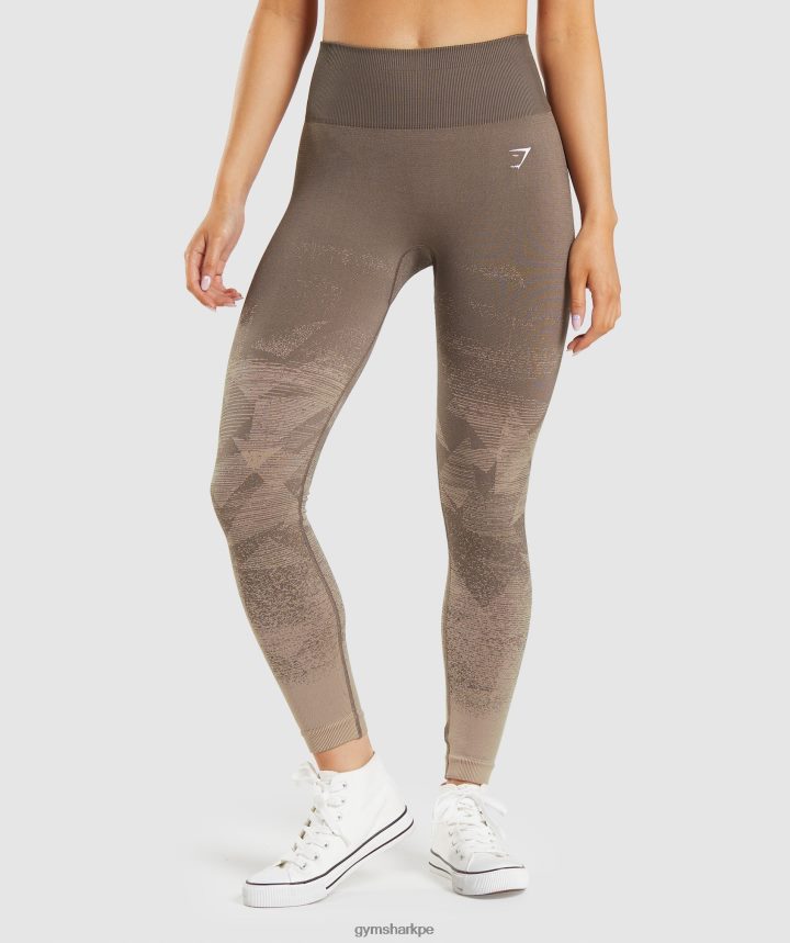 Gymsharkadaptar ombre leggins sin costuras mujer triángulo | impresión marrón centavo PFTJ2N318 ropa