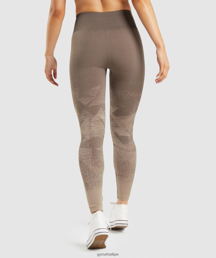 Gymsharkadaptar ombre leggins sin costuras mujer triángulo | impresión marrón centavo PFTJ2N318 ropa
