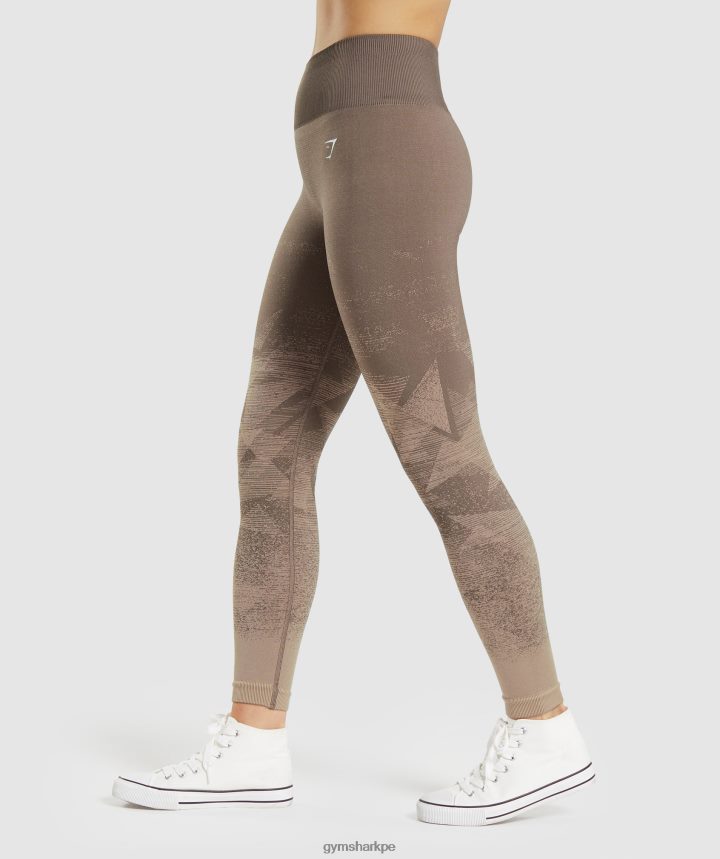 Gymsharkadaptar ombre leggins sin costuras mujer triángulo | impresión marrón centavo PFTJ2N318 ropa