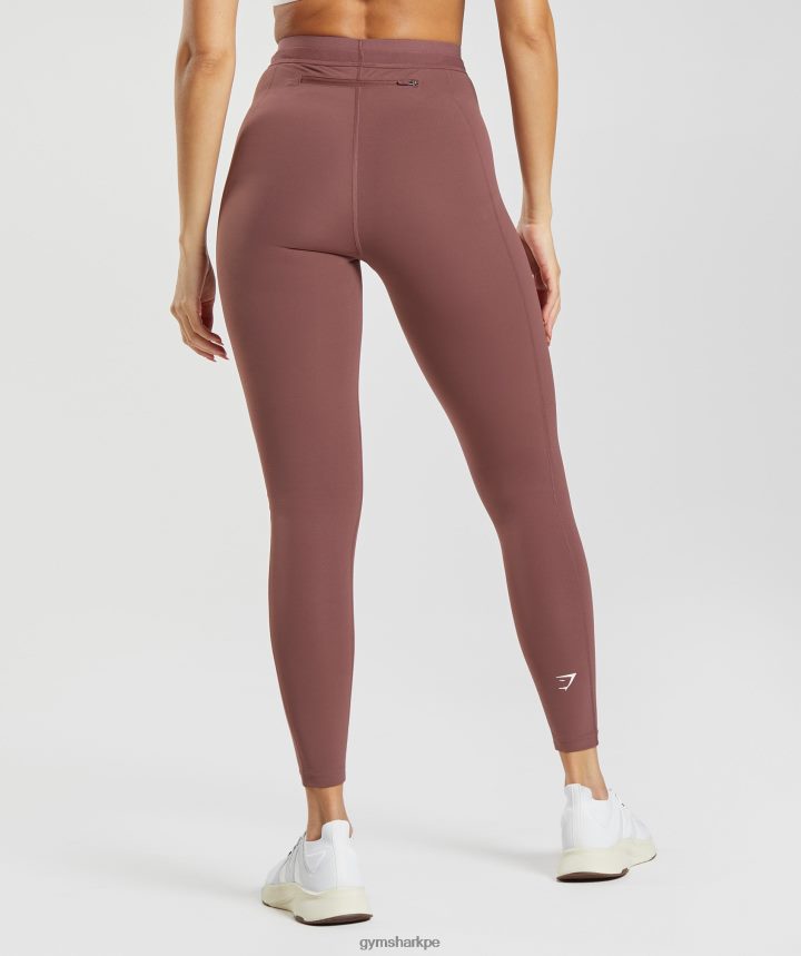 Gymsharkcorriendo polainas mujer marrón magenta PFTJ2N287 ropa
