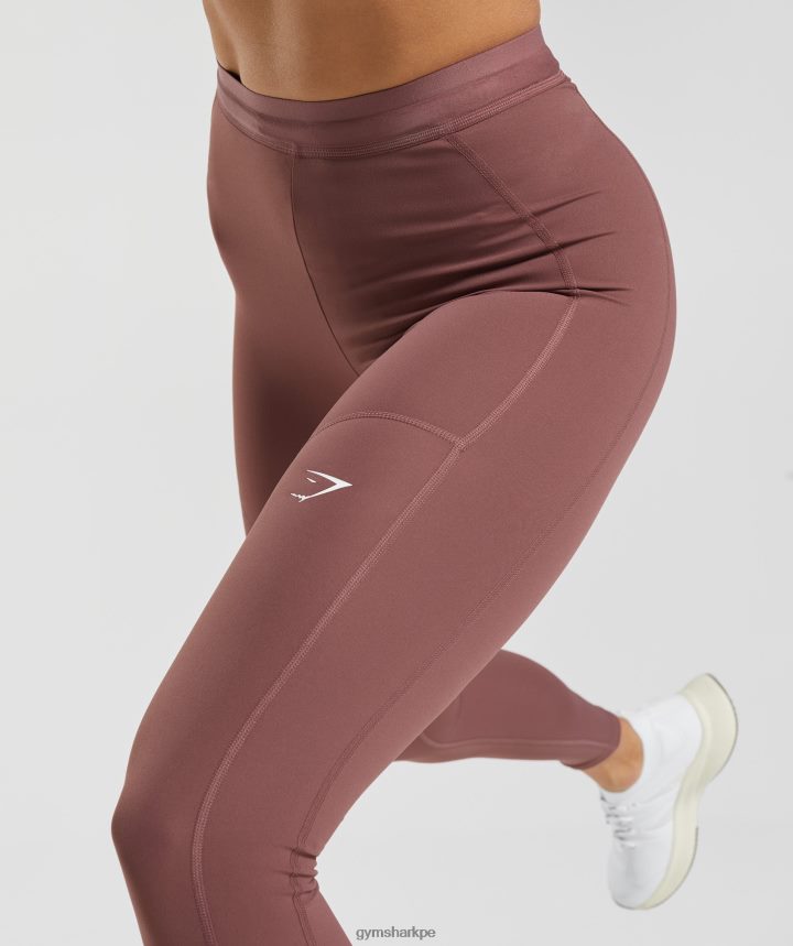 Gymsharkcorriendo polainas mujer marrón magenta PFTJ2N287 ropa