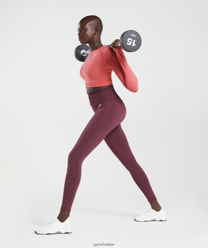 Gymsharkleggins vital sin costuras 2.0 mujer marga granate al horno PFTJ2N335 ropa