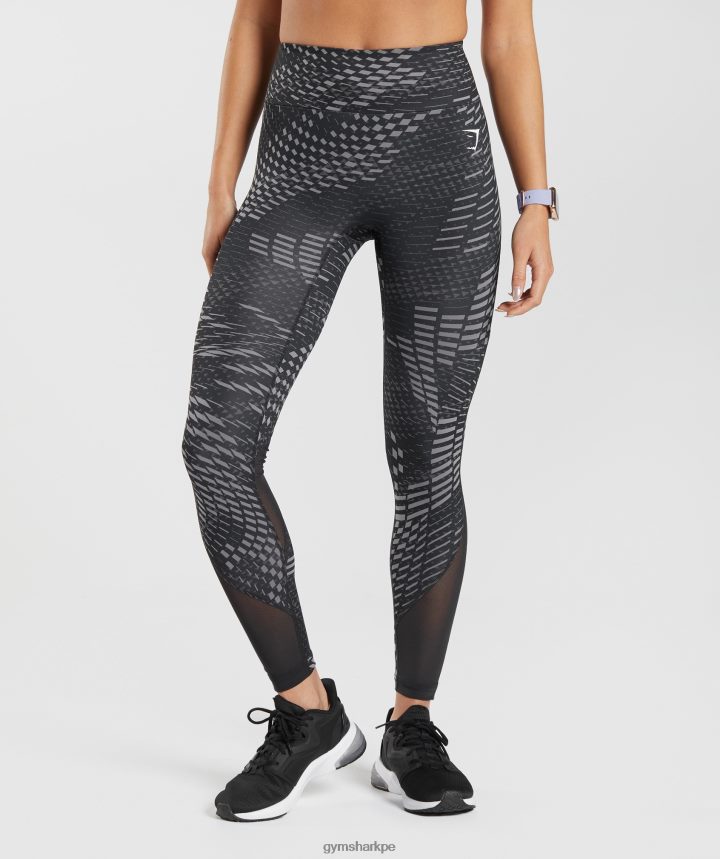 Gymsharkpolainas deportivas para correr mujer impresión en negro PFTJ2N328 ropa