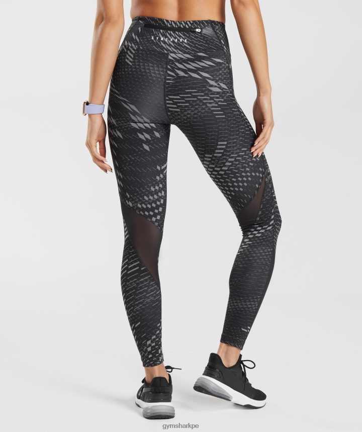 Gymsharkpolainas deportivas para correr mujer impresión en negro PFTJ2N328 ropa