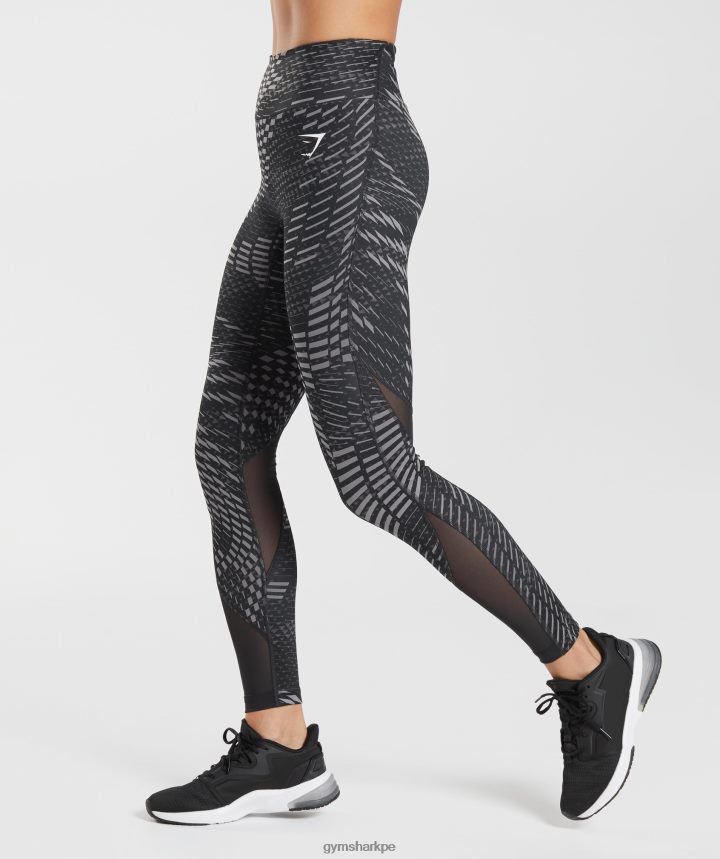 Gymsharkpolainas deportivas para correr mujer impresión en negro PFTJ2N328 ropa