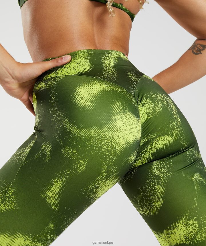 Gymsharkpolainas gs power originales mujer estampado de oliva musgo PFTJ2N293 ropa