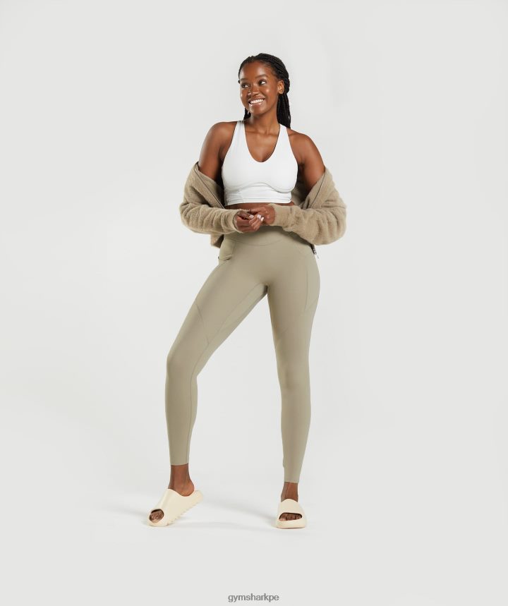 Gymsharkwhitney todos los días polainas de bolsillo mujer marrón cemento PFTJ2N331 ropa