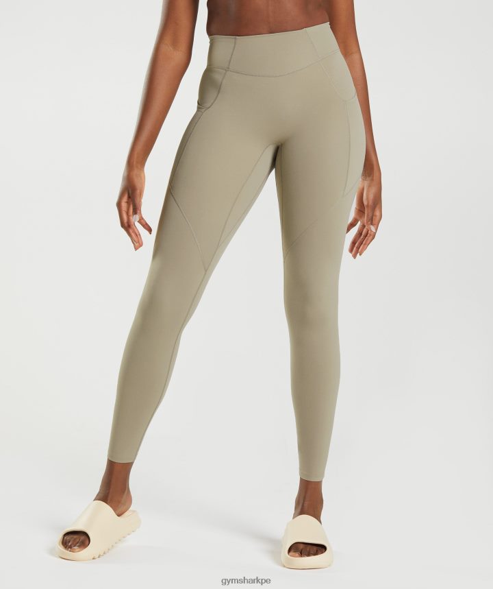 Gymsharkwhitney todos los días polainas de bolsillo mujer marrón cemento PFTJ2N331 ropa