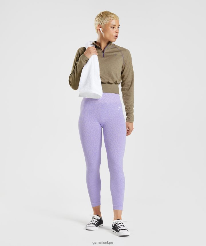 Gymshark315 top de calentamiento de manga larga mujer marrón cemento/púrpura mercurio jaspeado PFTJ2N403 ropa
