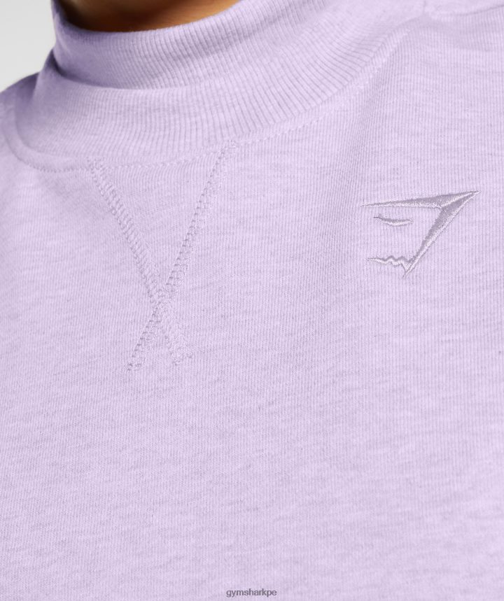 Gymsharkdía de descanso suda sudadera recortada mujer aura lila marga PFTJ2N368 ropa